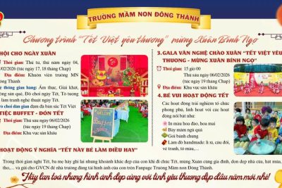 Lịch trình hoạt động của chương trình “Tết Việt yêu thương- Mừng Xuân Bính Ngọ 2026” tại trường Mầm non Đông Thành