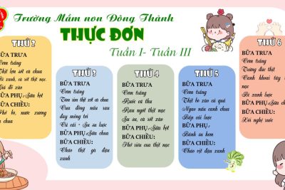Thực đơn tuần I tháng 12