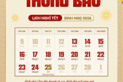Lịch nghỉ Tết Nguyên Đán Bính Ngọ