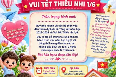 Thư mời tham dự Lễ tổng kết năm học 2025- 2026 và Vui Tết Thiêu nhi 1.6